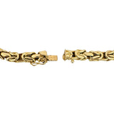 14k Yellow Gold 14.6g UnoAErre Squared 6mm Byzantine Link Bracelet Italy 7.75"