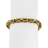 14k Yellow Gold 14.6g UnoAErre Squared 6mm Byzantine Link Bracelet Italy 7.75"