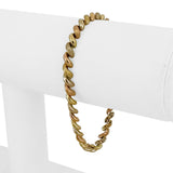 14k Yellow White and Rose Gold 8.6g San Marco Link Bracelet 7"