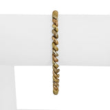 14k Yellow White and Rose Gold 8.6g San Marco Link Bracelet 7"