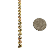 14k Yellow White and Rose Gold 8.6g San Marco Link Bracelet 7"