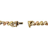 14k Yellow White and Rose Gold 8.6g San Marco Link Bracelet 7"