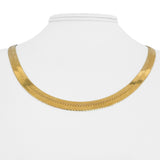14k Yellow Gold 22.7g Solid Heavy Thick 7mm Herringbone Link Necklace Italy 20"