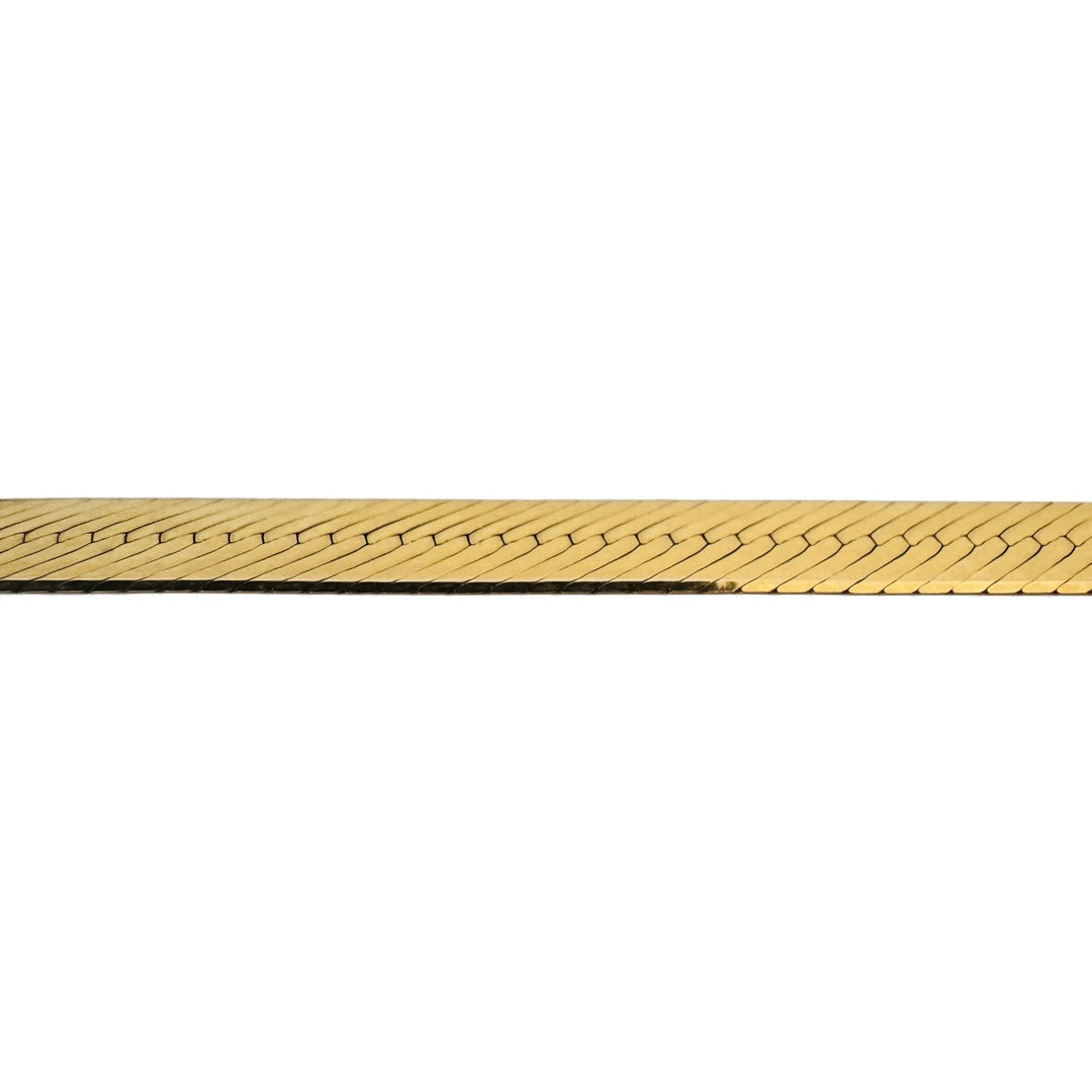 14k Yellow Gold 22.7g Solid Heavy Thick 7mm Herringbone Link Necklace Italy 20"