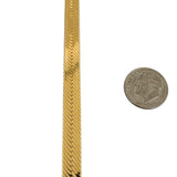 14k Yellow Gold 22.7g Solid Heavy Thick 7mm Herringbone Link Necklace Italy 20"