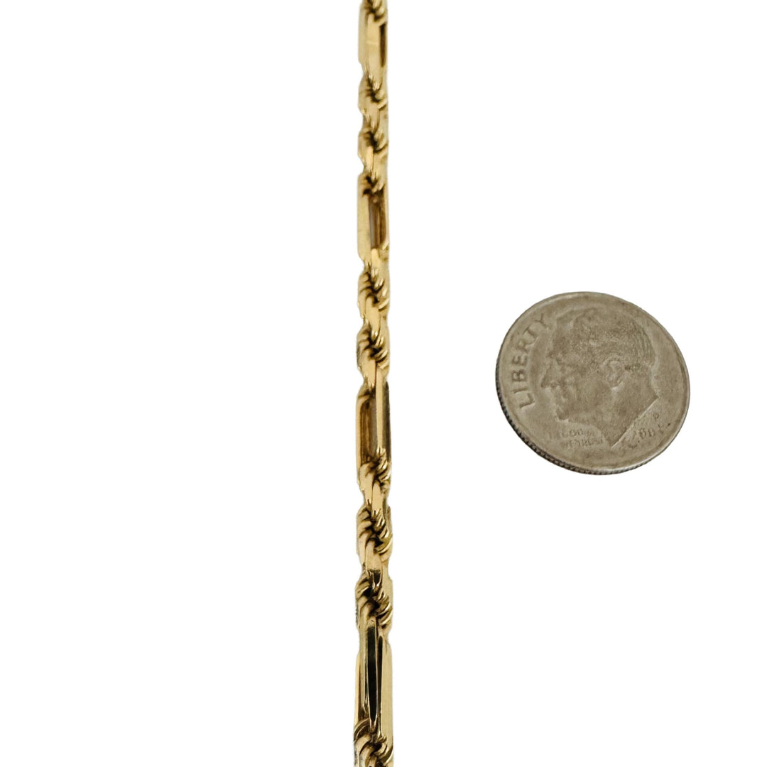 14k Yellow Gold 22.7g Solid Heavy 3mm Milano Rope Chain Necklace Italy 20"