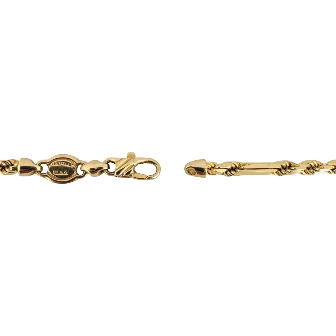 14k Yellow Gold 22.7g Solid Heavy 3mm Milano Rope Chain Necklace Italy 20"