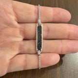 EFFY 14k White Gold 2cttw Black and White Diamond Adjustable Bolo Link Bracelet