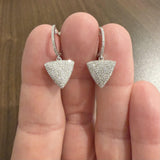14k White Gold and 2cttw Pave Diamond Drop Dangle Earrings