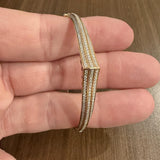 18k Rose Gold and 1cttw Diamond and Pink Sapphire Crowned Bangle Bracelet 6.5"
