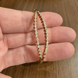14k Yellow Gold and 0.50cttw Diamond Solid Vintage Bangle Bracelet 5.75"