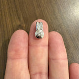 14k White Gold and 0.25cttw Diamond Solid Slide Pendant 0.65"