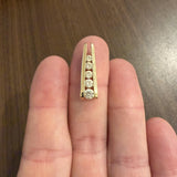 14k Yellow Gold and 1cttw Diamond Solid Bar Slide Pendant 1"