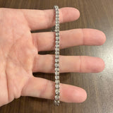 14k White Gold and 3cttw Diamond Heavy Vintage Link Bracelet 7.75"