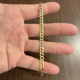 14k Yellow Gold 7.2g Solid Flat 5.5mm Curb Link Bracelet 8"