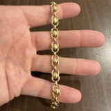 14k Yellow Gold 9.8g UnoAErre Ladies 8.5mm Fancy Link Bracelet Italy 7.25"