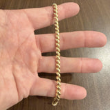 14k Yellow Gold 7.9g Ladies Beveled 5mm Rolo Link Bracelet 7"