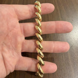 14k Yellow Gold 28.4g Heavy Thick 11mm San Marco Link Bracelet Italy 7"