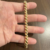 14k Yellow Gold 20.3g Ladies Polished 8mm San Marco Link Bracelet Italy 7"