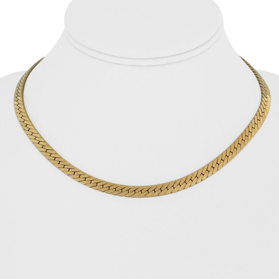 14k Yellow Gold 25.6g Thick UnoAErre 5mm Herringbone Link Necklace Ita Joseph Robert Jewelers