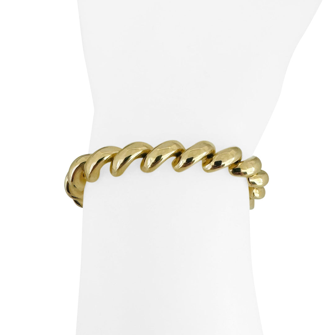 14k Yellow Gold 15.8g Ladies Polished 8mm San Marco Link Bracelet Ital Joseph Robert Jewelers