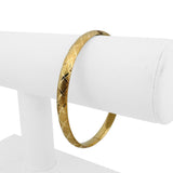 14k Yellow Gold 6.3g Diamond Pattern 6.5mm Bangle Bracelet 7.5"