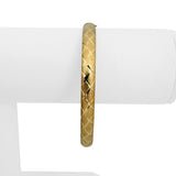 14k Yellow Gold 6.3g Diamond Pattern 6.5mm Bangle Bracelet 7.5"