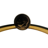14k Yellow Gold 6.3g Diamond Pattern 6.5mm Bangle Bracelet 7.5"