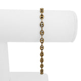 14k Yellow Gold 5g Hollow Light Puffy Mariner Link Bracelet Italy 8.5"