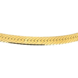14k Yellow Gold 27.3g Solid Thick 7mm Herringbone Link Necklace Italy 18"