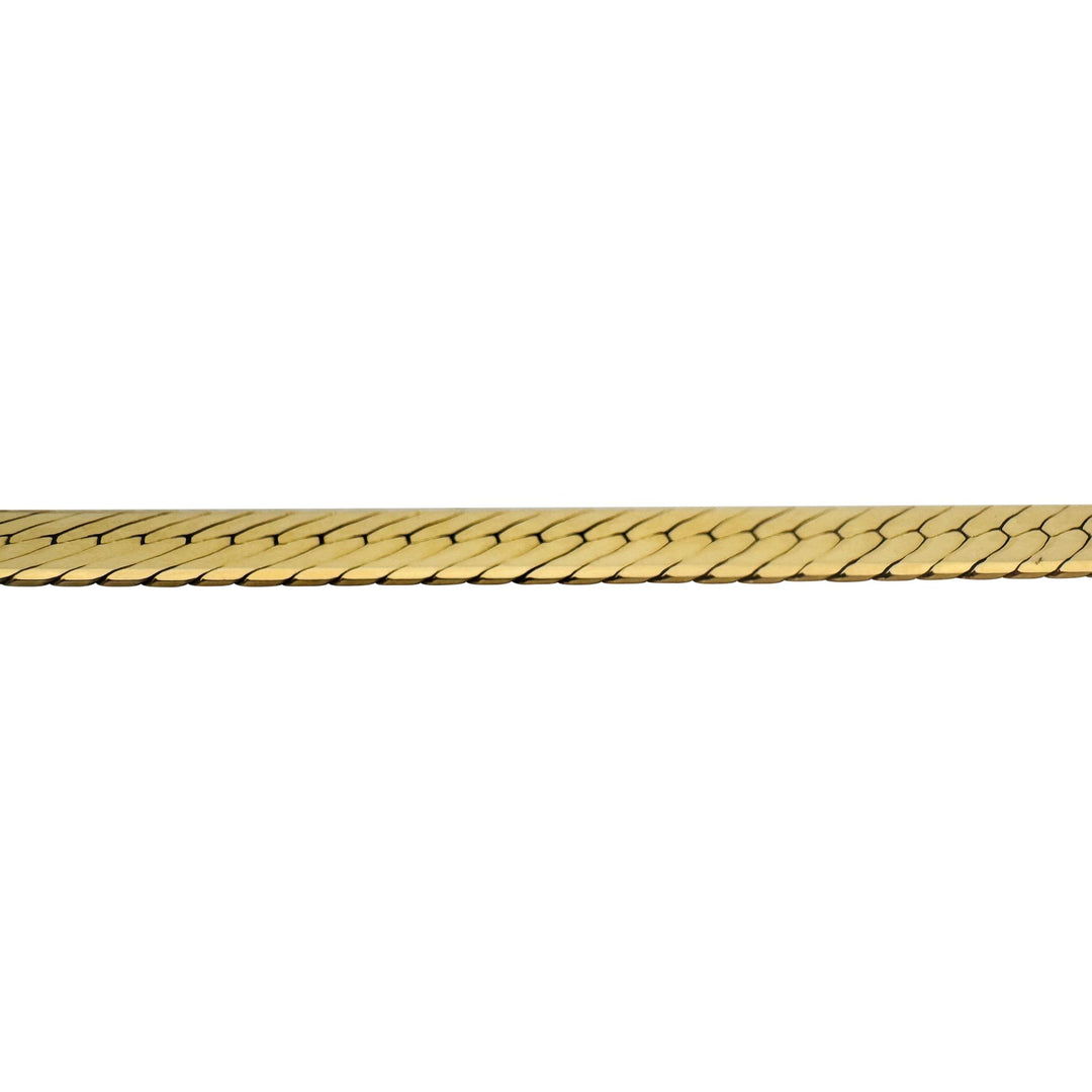 14k Yellow Gold 27.3g Solid Thick 7mm Herringbone Link Necklace Italy 18"