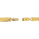 14k Yellow Gold 27.3g Solid Thick 7mm Herringbone Link Necklace Italy 18"