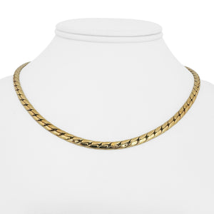 14k Yellow Gold 17.8g Ladies Thick 4mm Flattened Curb Link Necklace 16"