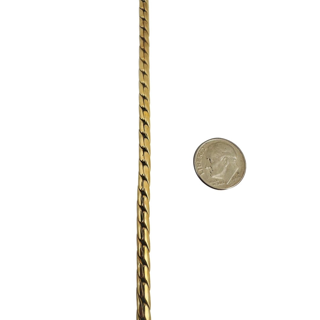 14k Yellow Gold 17.8g Ladies Thick 4mm Flattened Curb Link Necklace 16"