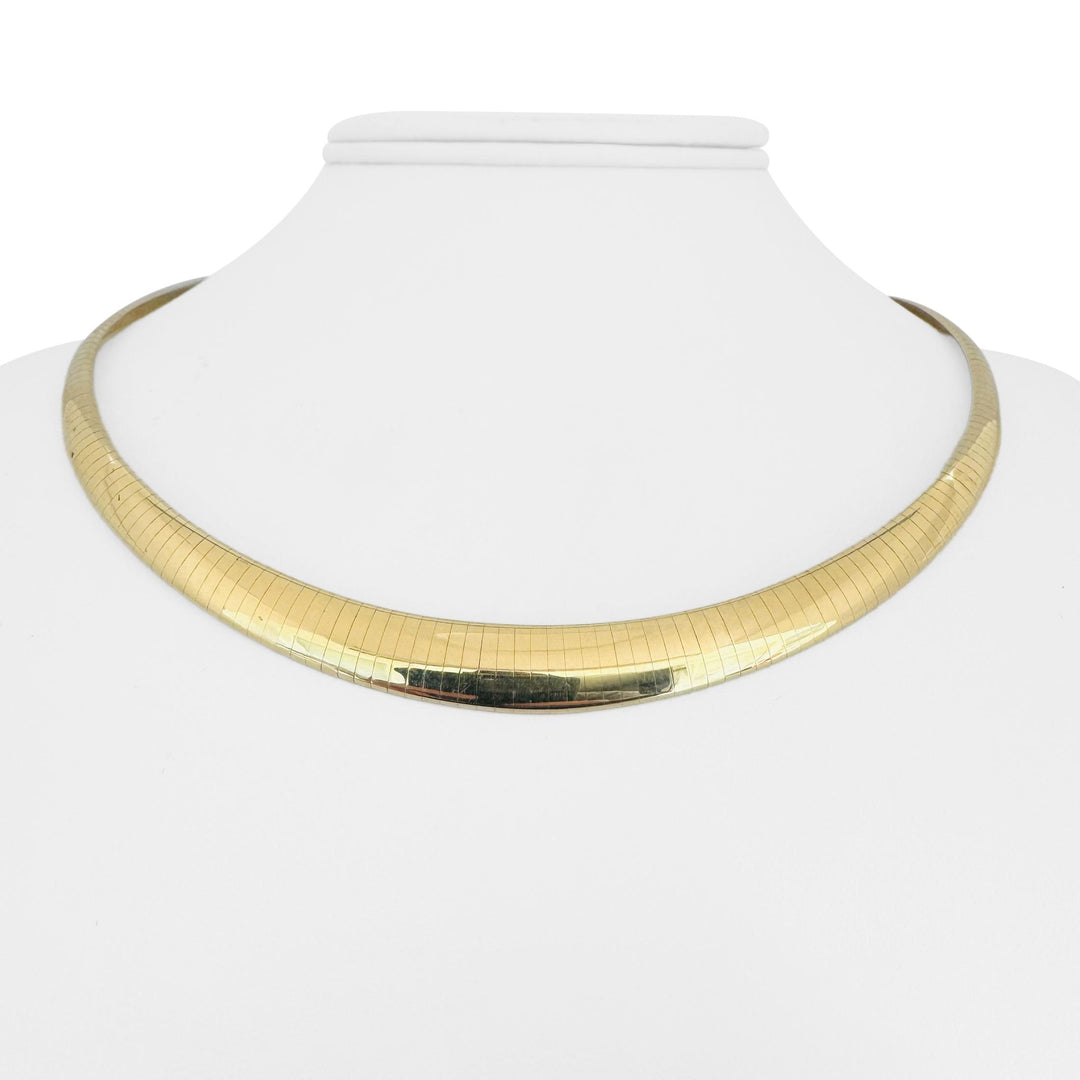 14k Yellow Gold 37.5g Solid Heavy Graduated Omega Link Necklace Italy 18"