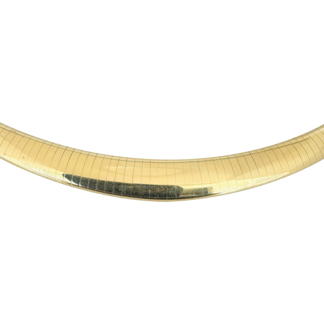 14k Yellow Gold 37.5g Solid Heavy Graduated Omega Link Necklace Italy 18"