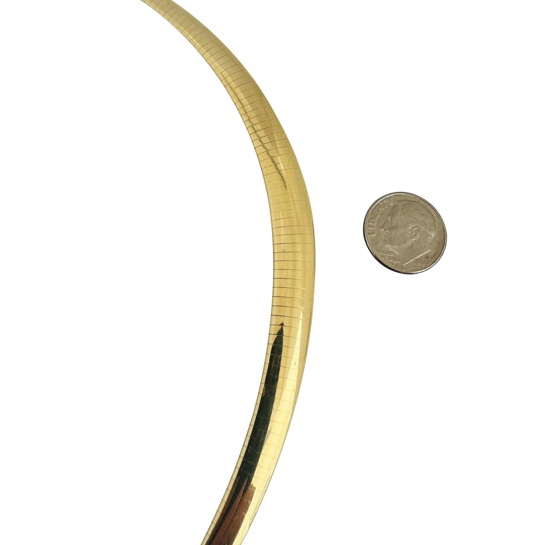14k Yellow Gold 37.5g Solid Heavy Graduated Omega Link Necklace Italy 18"
