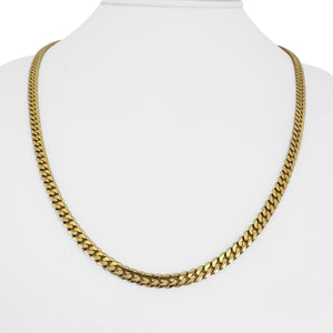 14k Yellow Gold 21.5g Solid 4mm Cuban Curb Link Chain Necklace Italy 20.5"