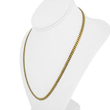 14k Yellow Gold 21.5g Solid 4mm Cuban Curb Link Chain Necklace Italy 20.5"
