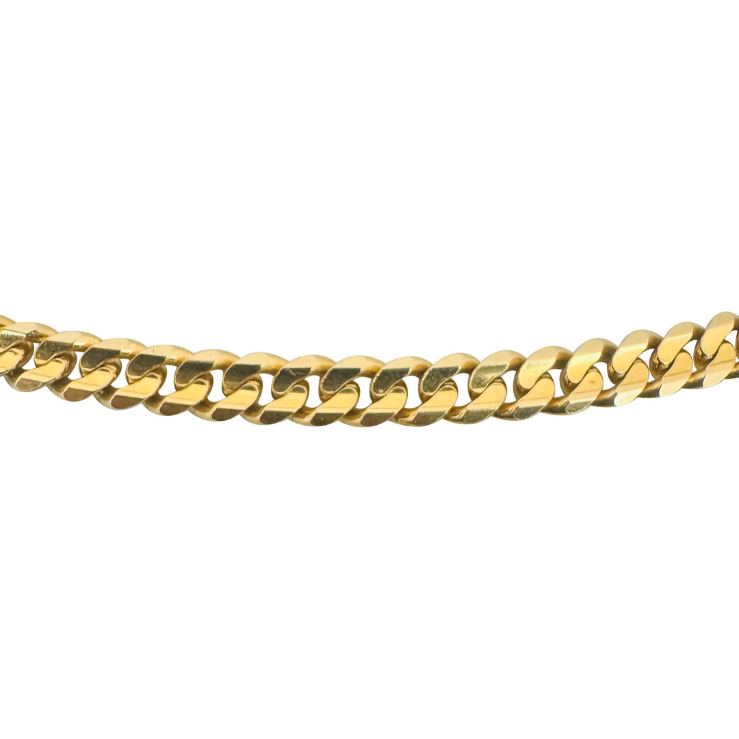 14k Yellow Gold 21.5g Solid 4mm Cuban Curb Link Chain Necklace Italy 20.5"