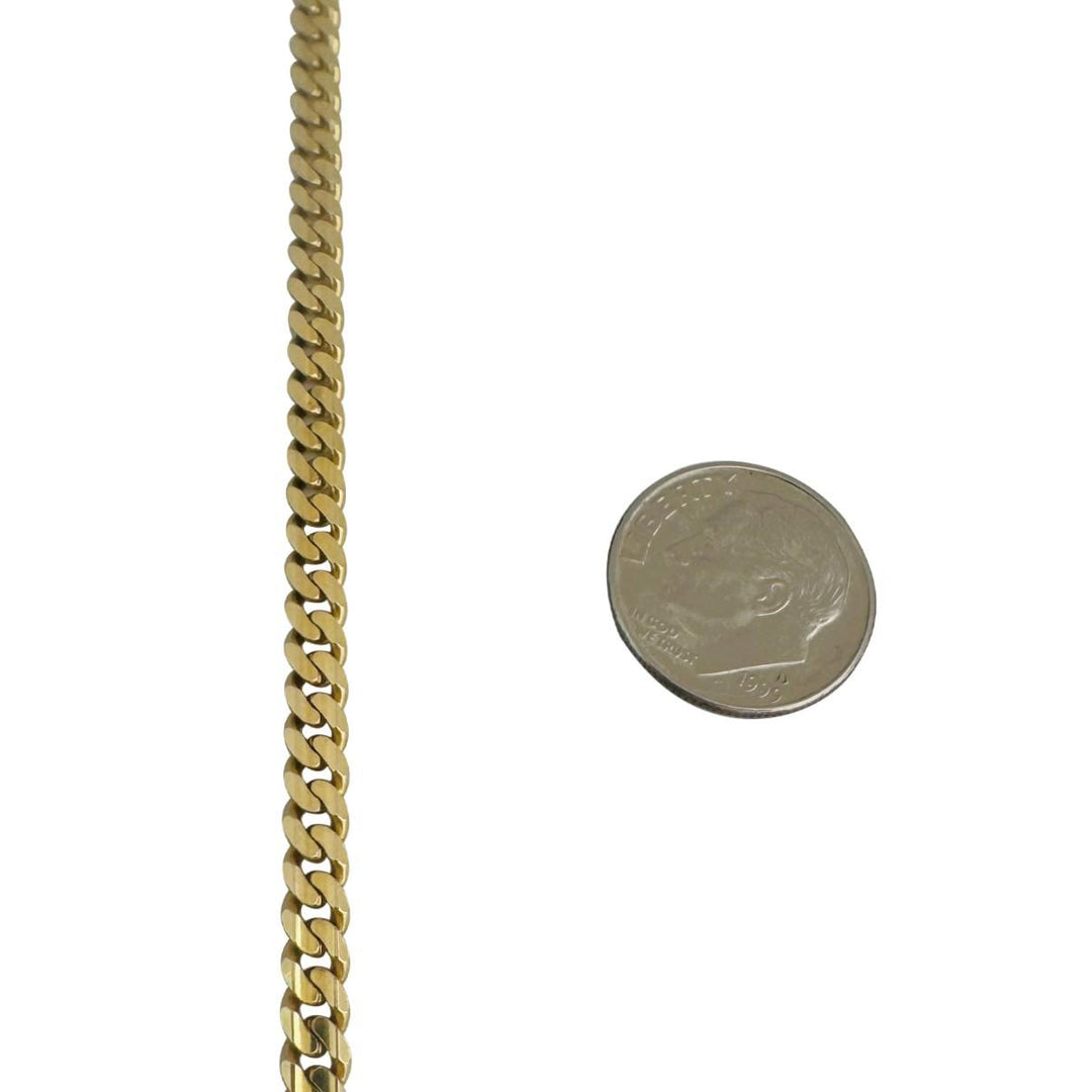 14k Yellow Gold 21.5g Solid 4mm Cuban Curb Link Chain Necklace Italy 20.5"