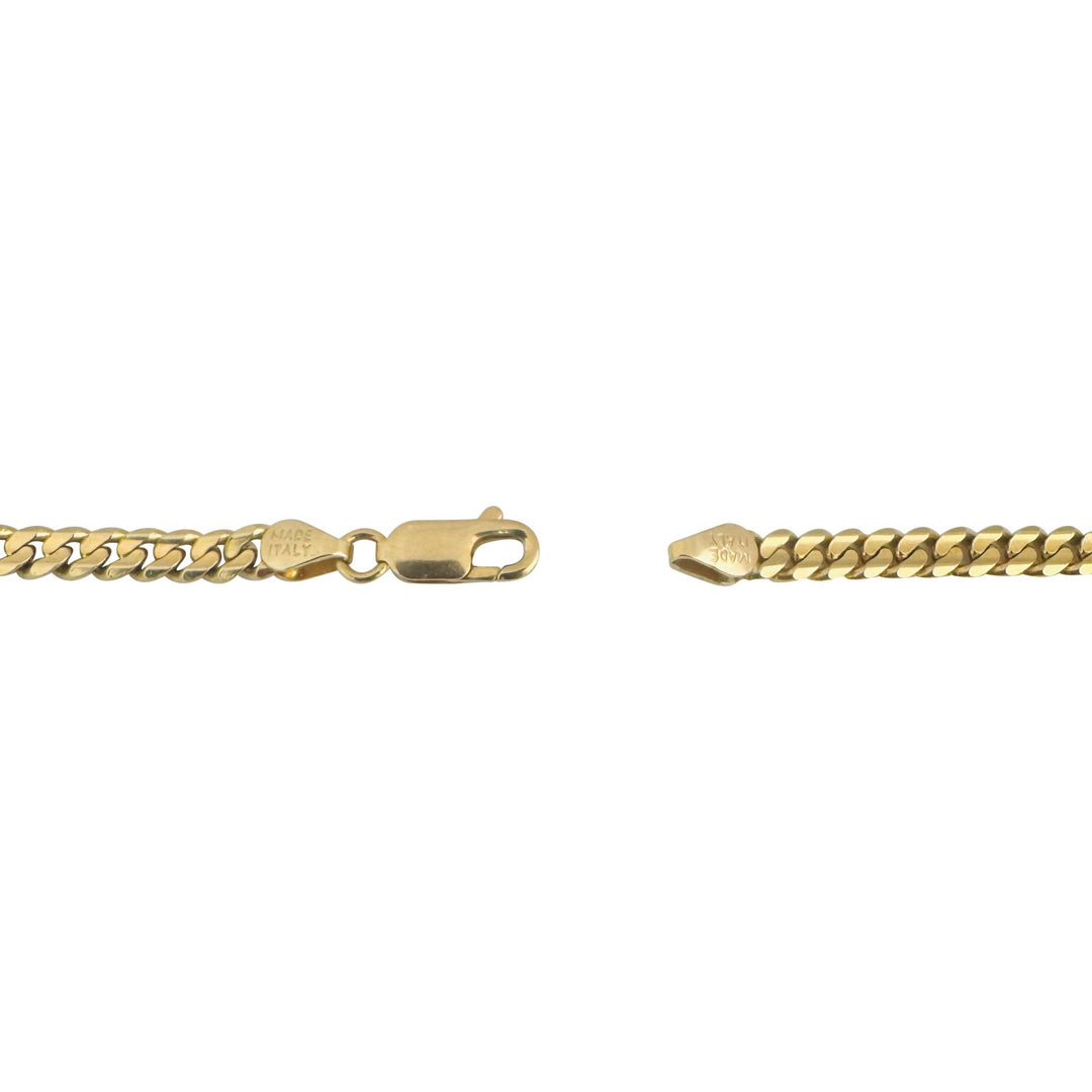 14k Yellow Gold 21.5g Solid 4mm Cuban Curb Link Chain Necklace Italy 20.5"