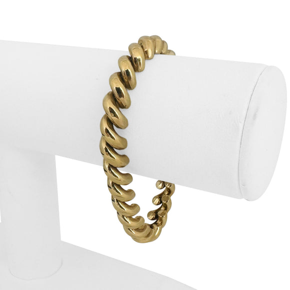 14k Yellow Gold 16g Polished Milor 8mm San Marco Link Bracelet Italy 7.25