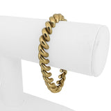 14k Yellow Gold 16g Polished Milor 8mm San Marco Link Bracelet Italy 7.25"