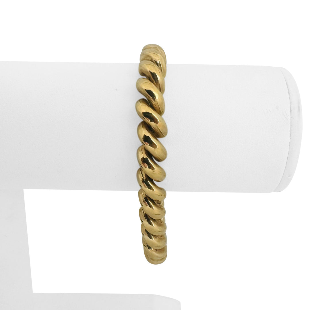 14k Yellow Gold 16g Polished Milor 8mm San Marco Link Bracelet Italy 7.25"