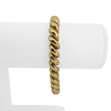 14k Yellow Gold 16g Polished Milor 8mm San Marco Link Bracelet Italy 7.25"