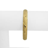 14k Yellow Gold 17.7g Solid Striped 8mm Omega Link Bracelet Italy 7"