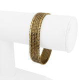 14k Yellow Gold 23.9g Imperial Gold 14mm Beaded Mesh Wheat Link Bracelet 7"
