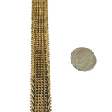 14k Yellow Gold 23.9g Imperial Gold 14mm Beaded Mesh Wheat Link Bracelet 7"
