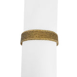 14k Yellow Gold 23.9g Imperial Gold 14mm Beaded Mesh Wheat Link Bracelet 7"